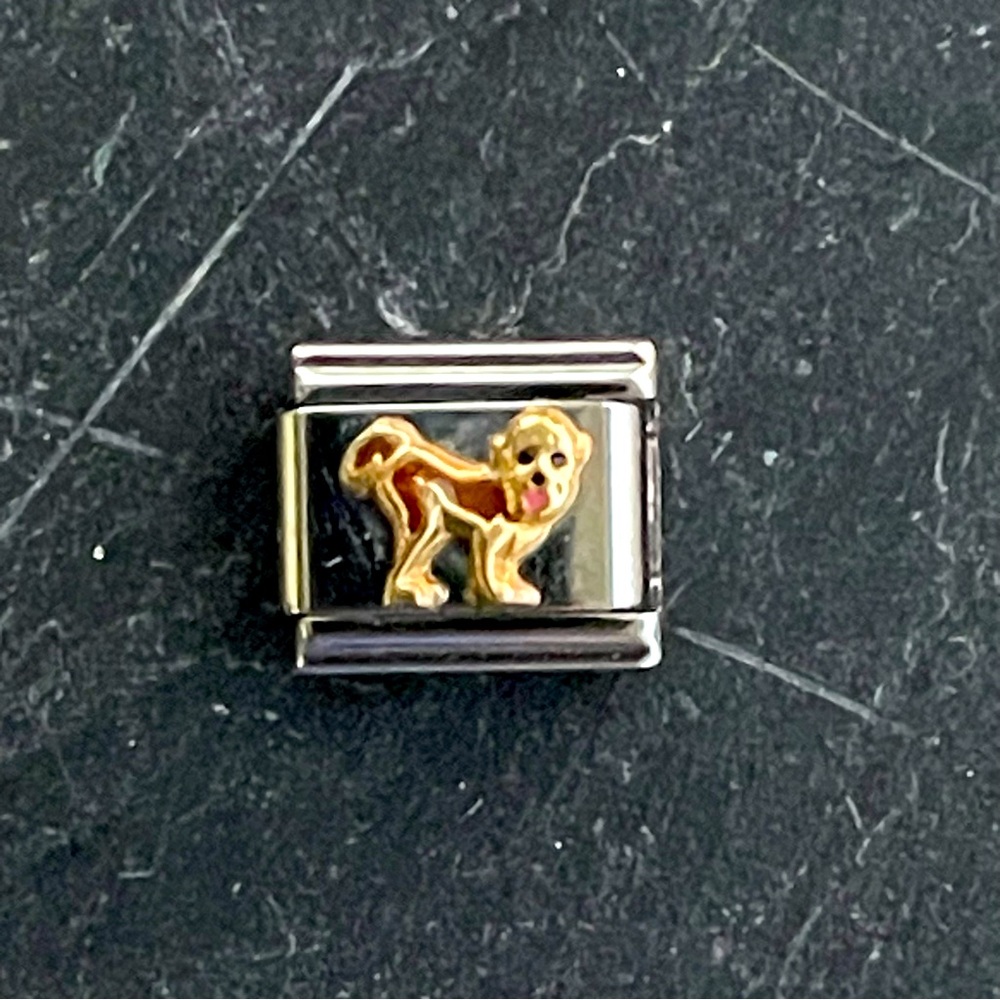 Zoppini Gold monkey on stainless steel Link